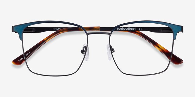 Demy Black & Navy MetalEyeglass Frames from EyeBuyDirect, Closed View