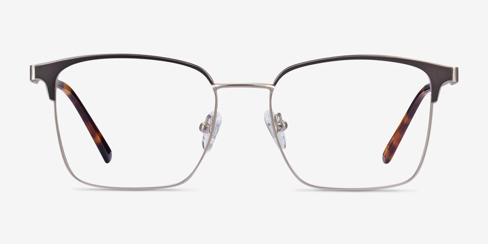 Demy Silver & Black Metal Eyeglass Frames from EyeBuyDirect