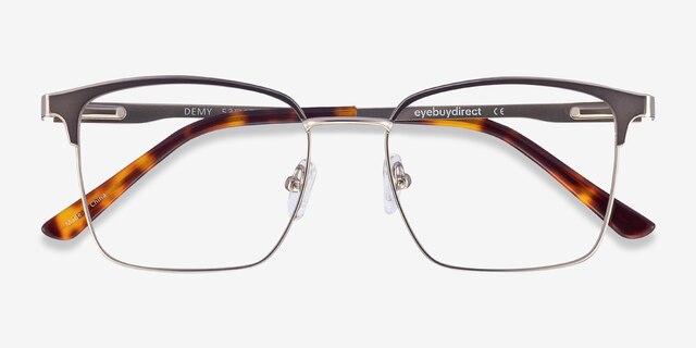 Demy Silver & Black MetalEyeglass Frames from EyeBuyDirect, Closed View