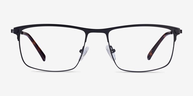 Harrison Black MetalEyeglass Frames from EyeBuyDirect, Front View