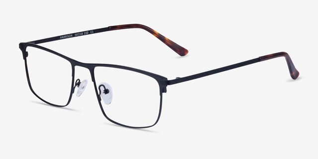 Harrison Black MetalEyeglass Frames from EyeBuyDirect, Angle View