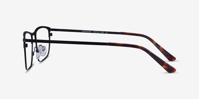 Harrison Black MetalEyeglass Frames from EyeBuyDirect, Side View