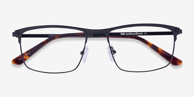 Harrison Black MetalEyeglass Frames from EyeBuyDirect, Closed View