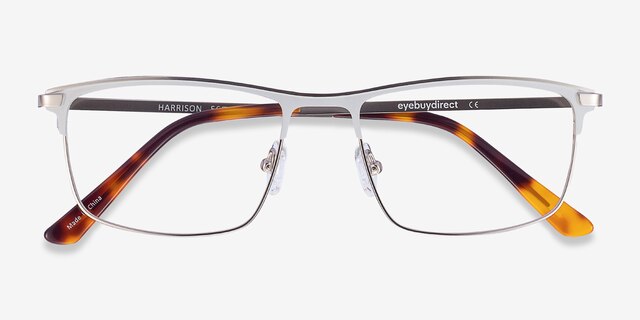 Harrison Silver MetalEyeglass Frames from EyeBuyDirect, Closed View