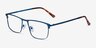 Harrison Navy MetalEyeglass Frames from EyeBuyDirect, Angle View