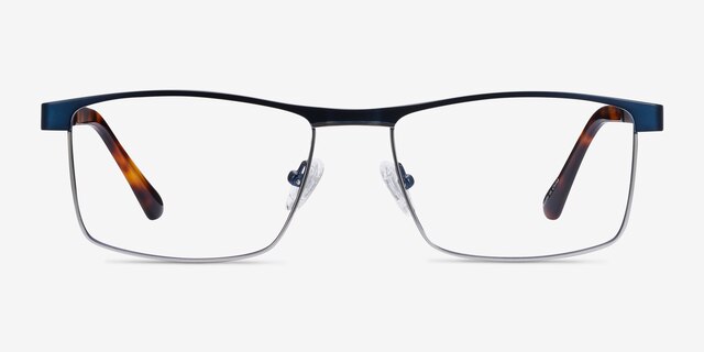Julian Bleu MétalMontures de lunettes de vue d'EyeBuyDirect, Vue de Face