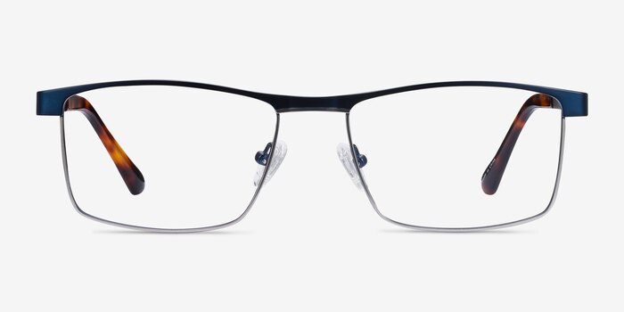 Julian Blue Metal Eyeglass Frames from EyeBuyDirect