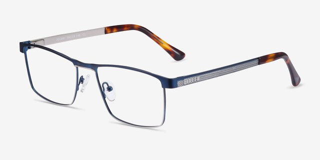 Julian Bleu MétalMontures de lunettes de vue d'EyeBuyDirect, Vue d'Angle