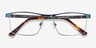 Julian Bleu MétalMontures de lunettes de vue d'EyeBuyDirect, Vue Rapprochée