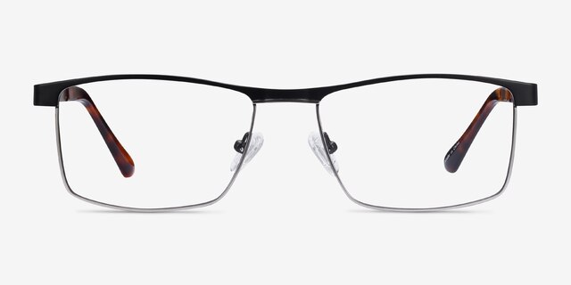 Julian Black MetalEyeglass Frames from EyeBuyDirect, Front View