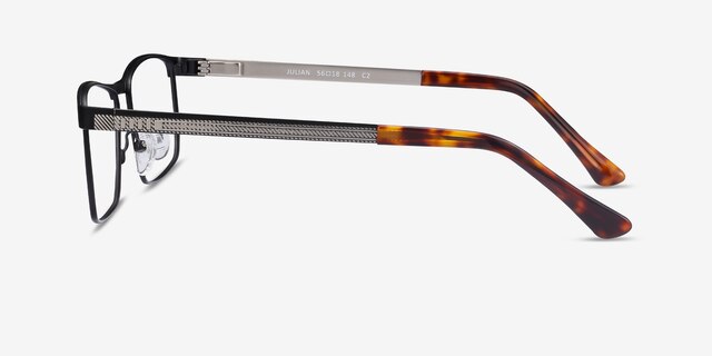Julian Black MetalEyeglass Frames from EyeBuyDirect, Side View