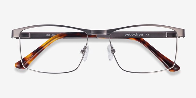 Julian Gunmetal MetalEyeglass Frames from EyeBuyDirect, Closed View