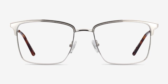 Nathaniel Argenté MétalMontures de lunettes de vue d'EyeBuyDirect, Vue de Face