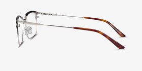 Nathaniel Argenté Métal Montures de lunettes de vue d'EyeBuyDirect, Vue de Côté