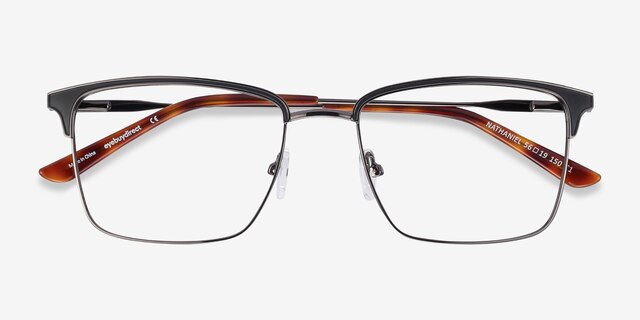 Nathaniel Black MetalEyeglass Frames from EyeBuyDirect, Closed View