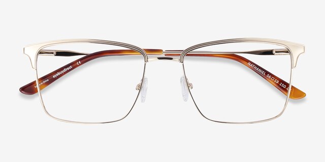 Nathaniel Gold MetalEyeglass Frames from EyeBuyDirect, Closed View