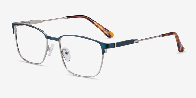 Leopold Navy MetalEyeglass Frames from EyeBuyDirect, Angle View