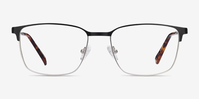 Leopold Black MetalEyeglass Frames from EyeBuyDirect, Front View