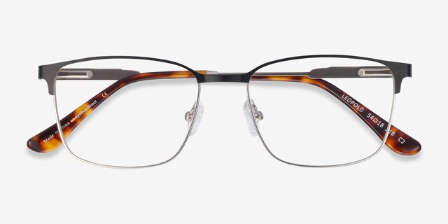 Leopold Black MetalEyeglass Frames from EyeBuyDirect, Closed View