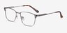 Leopold Gunmetal MétalMontures de lunettes de vue d'EyeBuyDirect, Vue d'Angle