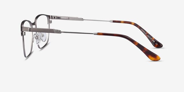 Leopold Gunmetal MétalMontures de lunettes de vue d'EyeBuyDirect, Vue de Côté