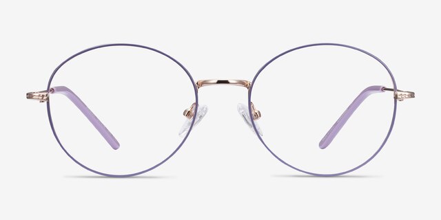 Arbus Purple & Gold MetalEyeglass Frames from EyeBuyDirect, Front View