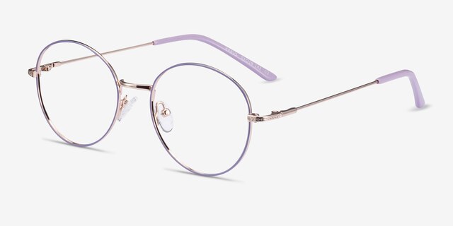 Arbus Purple & Gold MetalEyeglass Frames from EyeBuyDirect, Angle View