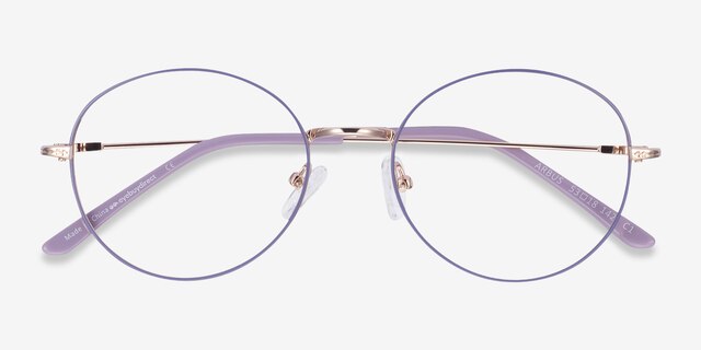 Arbus Purple & Gold MetalEyeglass Frames from EyeBuyDirect, Closed View