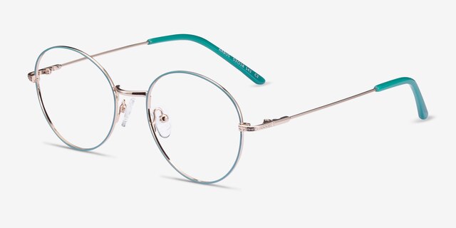 Arbus Green & Gold MetalEyeglass Frames from EyeBuyDirect, Angle View
