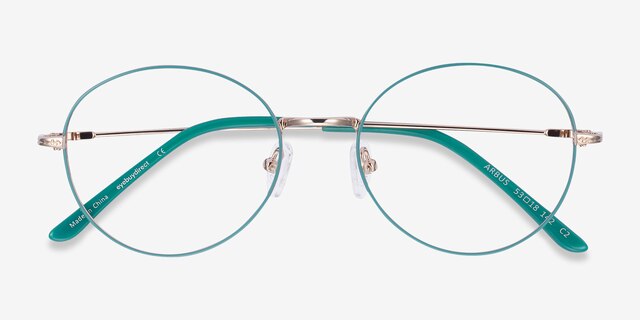 Arbus Green & Gold MetalEyeglass Frames from EyeBuyDirect, Closed View