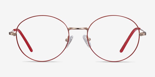 Arbus Red & Gold MétalMontures de lunettes de vue d'EyeBuyDirect, Vue de Face