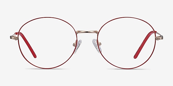 Arbus Red & Gold Metal Eyeglass Frames