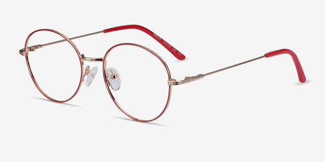 Arbus Red & Gold MétalMontures de lunettes de vue d'EyeBuyDirect, Vue d'Angle