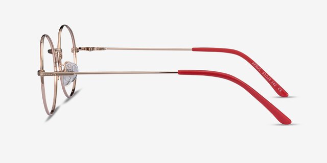 Arbus Red & Gold MétalMontures de lunettes de vue d'EyeBuyDirect, Vue de Côté