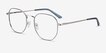 Ethan Navy & Silver MetalEyeglass Frames from EyeBuyDirect, Angle View