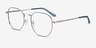 Ethan Navy & Silver MetalEyeglass Frames from EyeBuyDirect, Angle View