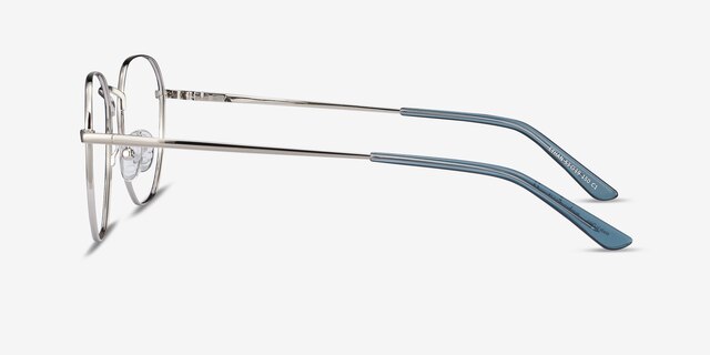 Ethan Navy & Silver MetalEyeglass Frames from EyeBuyDirect, Side View