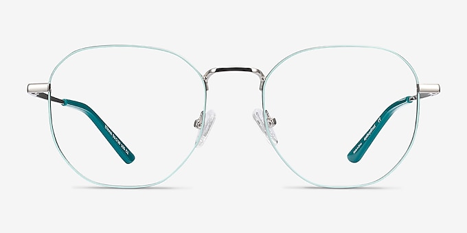 Ethan Mint & Silver Metal Eyeglass Frames
