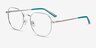 Ethan Mint & Silver MétalMontures de lunettes de vue d'EyeBuyDirect, Vue d'Angle