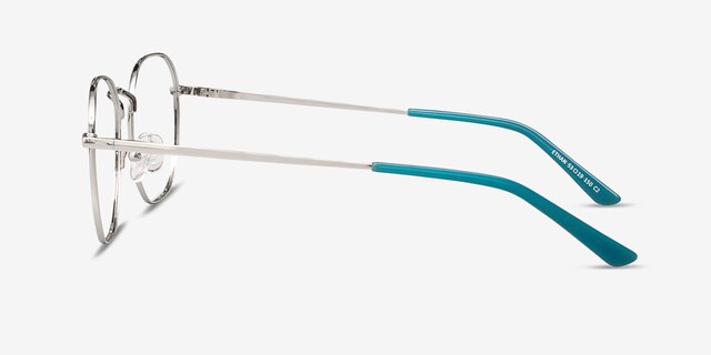 Ethan Mint & Silver MétalMontures de lunettes de vue d'EyeBuyDirect, Vue de Côté