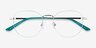 Ethan Mint & Silver MétalMontures de lunettes de vue d'EyeBuyDirect, Vue Rapprochée