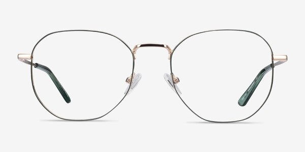 Ethan Avocado & Gold Metal Eyeglass Frames
