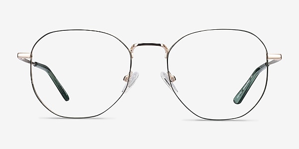 Ethan Avocado & Gold Metal Eyeglass Frames