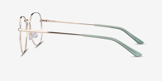 Ethan Avocado & Gold MetalEyeglass Frames from EyeBuyDirect, Side View