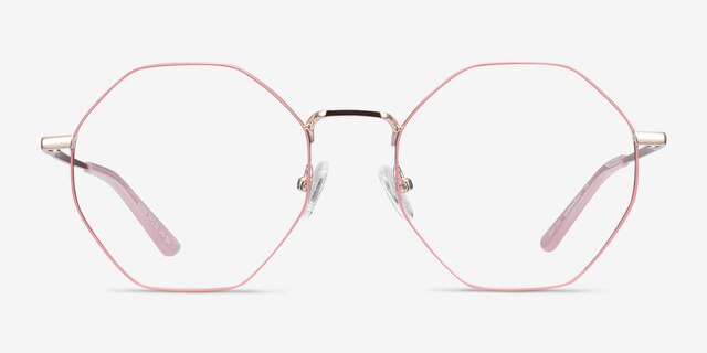 Altar Pink & Gold MetalEyeglass Frames from EyeBuyDirect, Front View