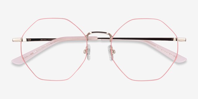 Altar Pink & Gold MetalEyeglass Frames from EyeBuyDirect, Closed View