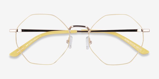 Altar Yellow & Gold MetalEyeglass Frames from EyeBuyDirect, Closed View