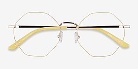 Altar Yellow & Gold Métal Montures de lunettes de vue d'EyeBuyDirect, Vue Rapprochée