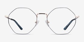 Altar Navy & Gold Métal Montures de lunettes de vue d'EyeBuyDirect, Vue de Face