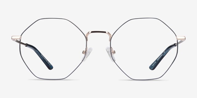 Altar Navy & Gold MetalEyeglass Frames from EyeBuyDirect, Front View